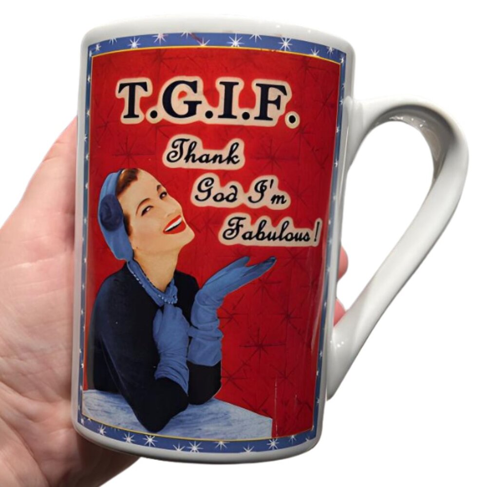 ☕  Olive Sandwiches Santa Barbara:  Thank God I'm Fabulous Retro 12oz Mug